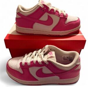 Nike Pink and White Low-Top Sneakers
